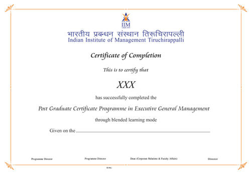 Certificate IIM Trichy