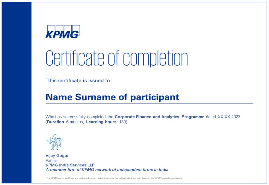 KPMG- Certificate