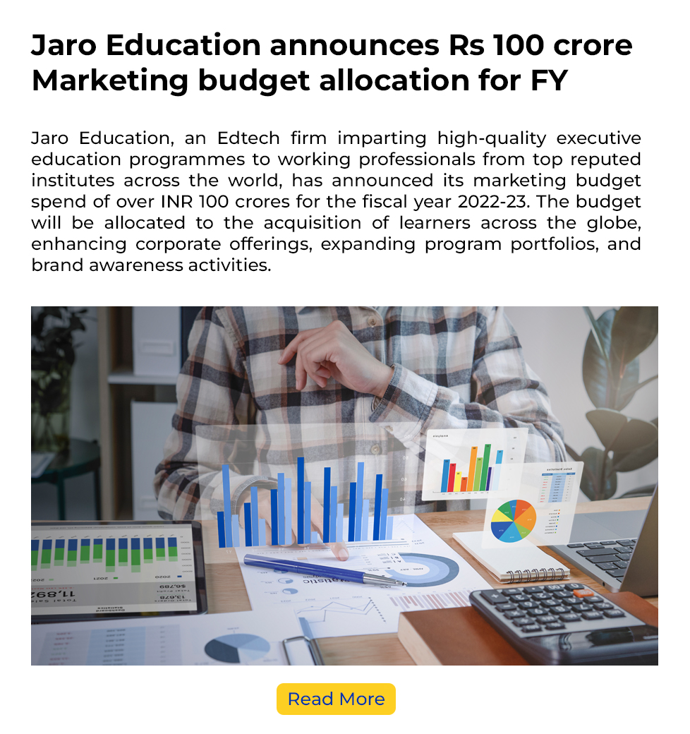 Jaro Education announces Rs100 crore Marketing budget