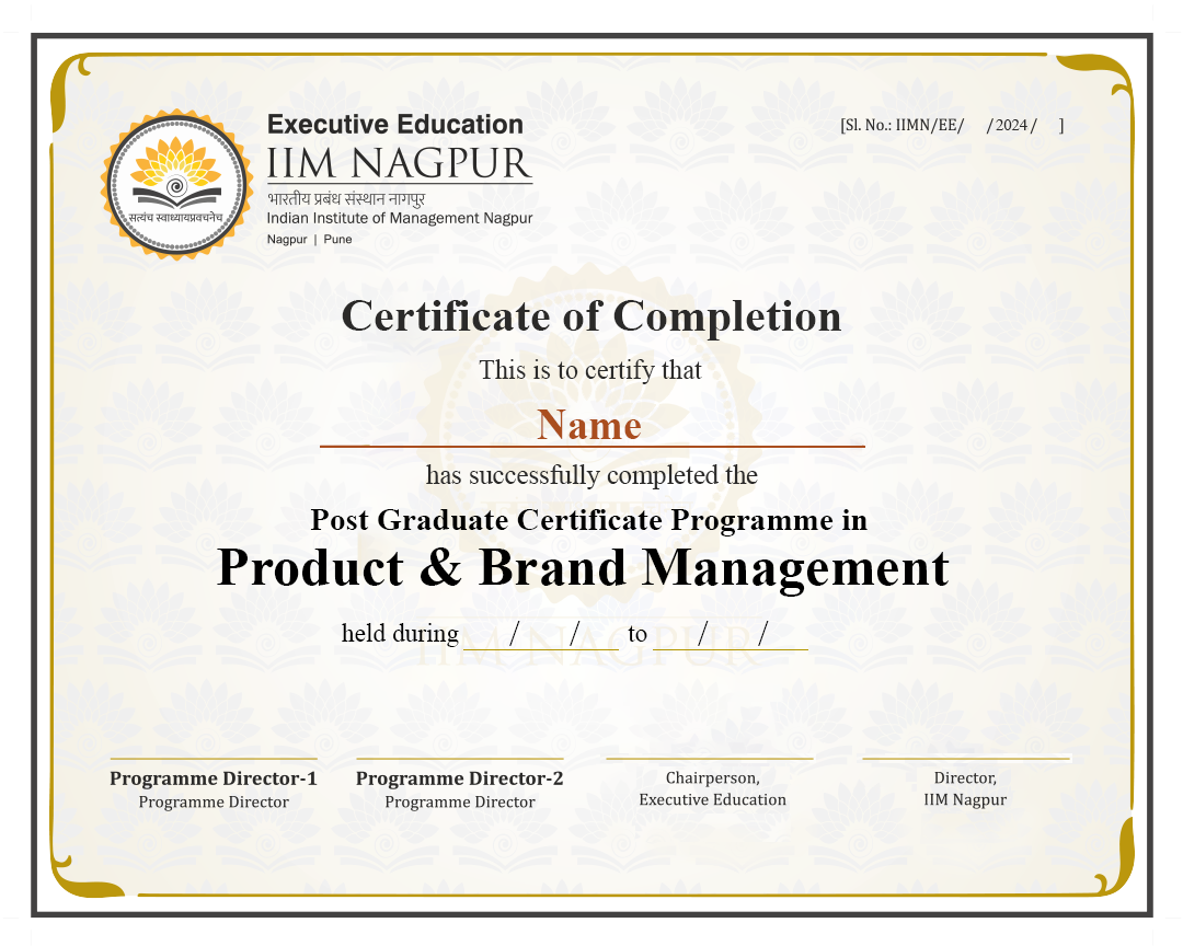 IIM Nagpur P&BM- Certificate