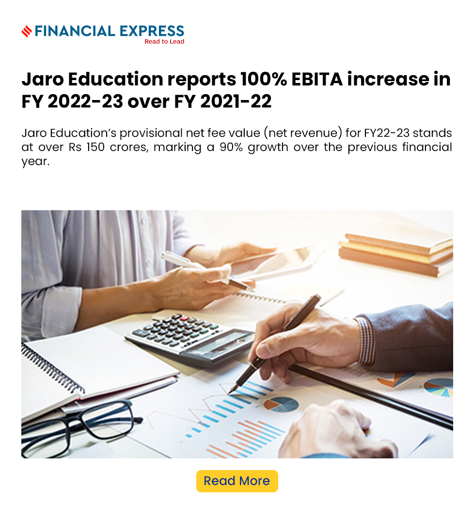 Jaro Education reports 100 EBITA increase in FY 2022 23 over FY 2021 22