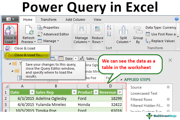 Workings of Power Query in Excel